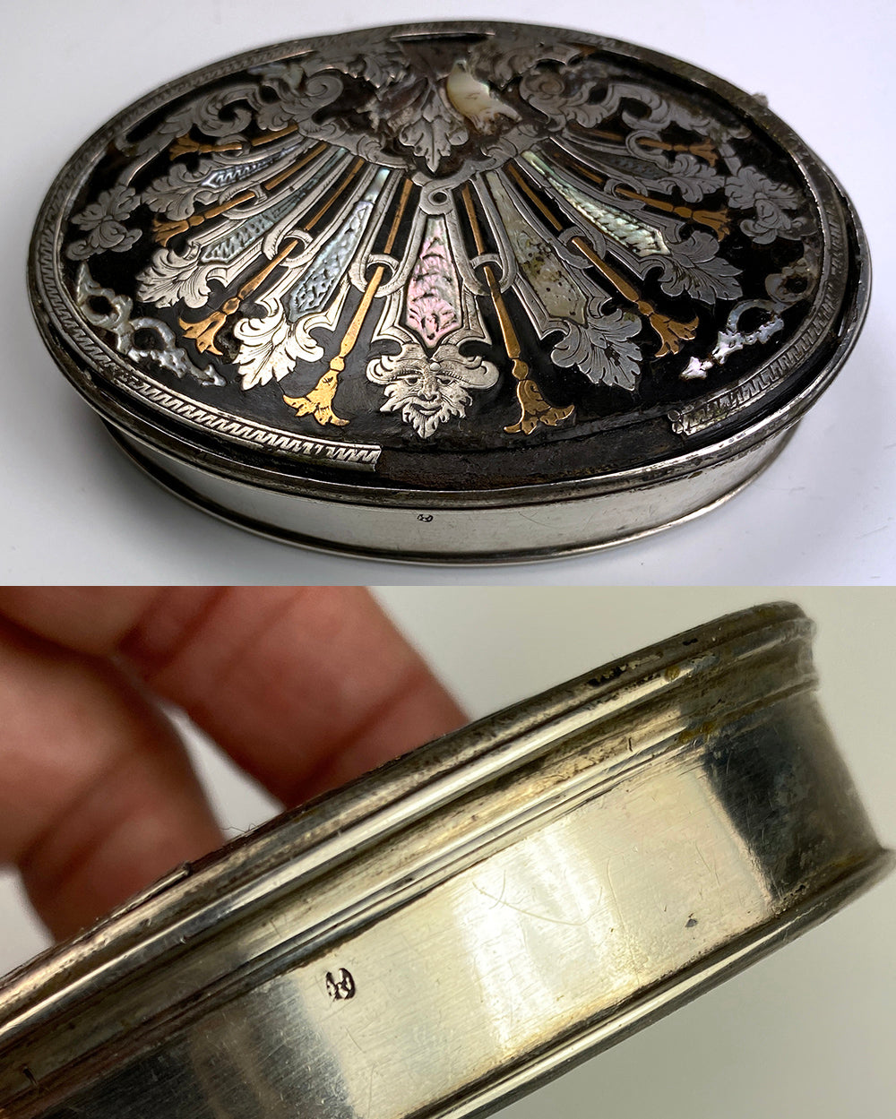 Tortoise Shell Snuff Box Antique c.1700s Opulent 18k, Silver, Tortoise Shell Snuff Box, Mascaro ...