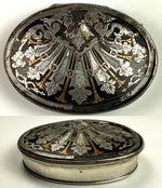 Antique c.1700s Opulent 18k, Silver, Tortoise Shell Snuff Box, Mascaron Pique, Austrian?