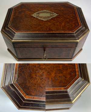 Antique French Napoleon III (1850-70) TAHAN Jewelry Chest, Box, Coffret, Boulle