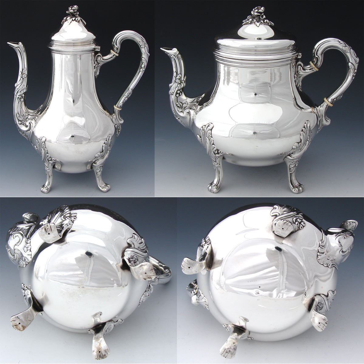 Elegant Antique French Sterling Silver 4pc Coffee & Tea Set, Louis XVI –  Antiques & Uncommon Treasure