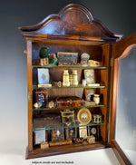 Antique English Victorian - Edwardian Walnut Vitrine, 30" Display Cabinet #2, Wall, Mantel, Tabletop