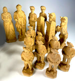 Gorgeous Large Full 32pc Chess Set, Hand Carved Wood, Black Forest Figures, Kings 6 3/4" Tall