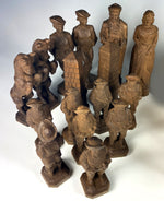 Gorgeous Large Full 32pc Chess Set, Hand Carved Wood, Black Forest Figures, Kings 6 3/4" Tall