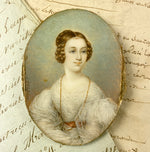 Antique French c.1830 Portrait Miniature, Beautiful Girl, Artist Signed T L Gobeaus