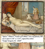 Fine 1840 Signed Portrait Miniature Painting aprés Titian, "Venus d' Urbino", Uffizi Grand Tour