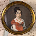 Antique French Empire Portrait Miniature Snuff Box, Garnet Tiara, Red Coral Necklace