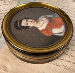 Antique French Empire Portrait Miniature Snuff Box, Garnet Tiara, Red Coral Necklace