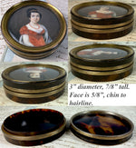 Antique French Empire Portrait Miniature Snuff Box, Garnet Tiara, Red Coral Necklace