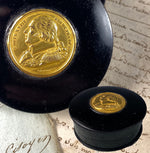 Antique French Commemorative Medal Snuff Box, King Louis XVIII, c.1814-1824 Signed Gavrard