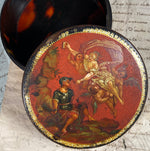 RARE 18th Century French Table Snuff, HP Vernis Martin Portrait Miniature, Tortoise Shell