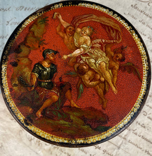 RARE 18th Century French Table Snuff, HP Vernis Martin Portrait Miniature, Tortoise Shell