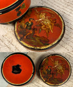 RARE 18th Century French Table Snuff, HP Vernis Martin Portrait Miniature, Tortoise Shell