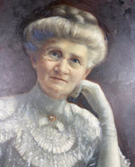 Antique Belle Epoch Oil Painting, c.1910 American ID'd Portrait in Art Nouveau Frame