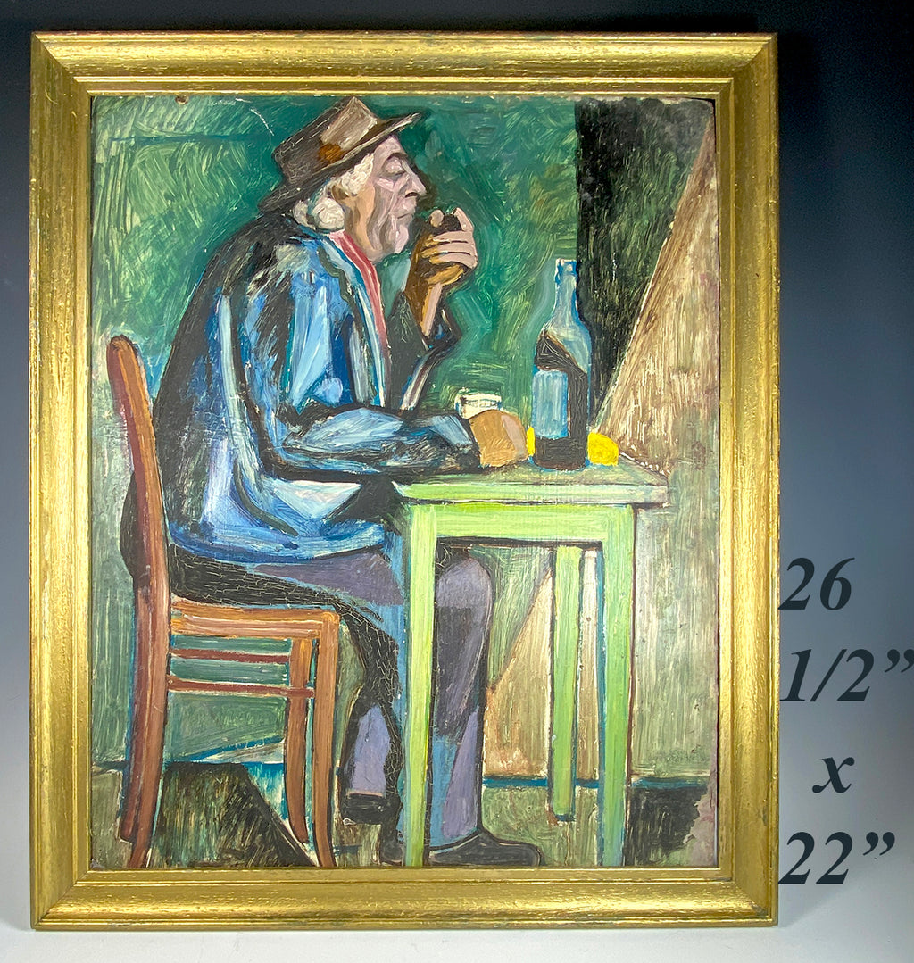 Antique to Vintage French Oil Painting in Expressionist Era Manner, Frame, c.1920-1930