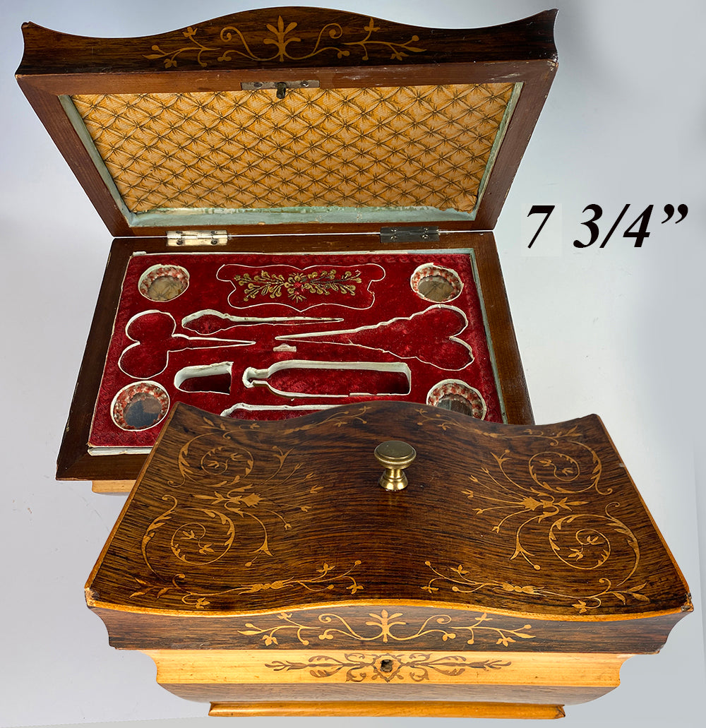 Antique French Palais Royal Sewing Box, French Empire Era, c.1800-1814, Tray w/o Implements