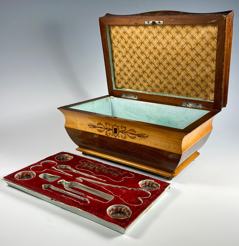 Antique French Palais Royal Sewing Box, French Empire Era, c.1800-1814, Tray w/o Implements