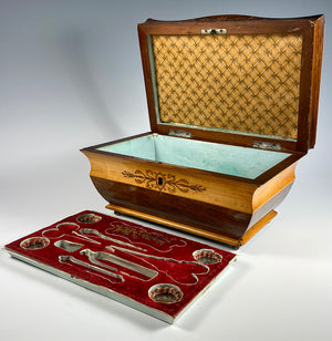 Antique French Palais Royal Sewing Box, French Empire Era, c.1800-1814, Tray w/o Implements