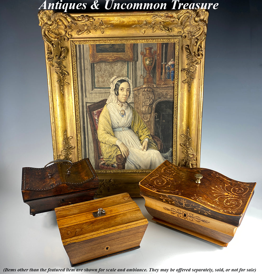 Antique French Palais Royal Sewing Box, French Empire Era, c.1800-1814, Tray w/o Implements