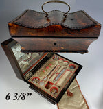 Antique French Empire to Restauration Palais Royal Sewing Box, Casket, Mother of Pearl