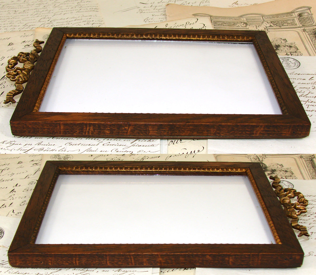 Antique French Empire Revival Style 10.75" Picture Frame, Signed E. Legros, Paris