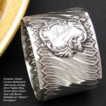 Antique Continental .800 (nearly sterling) Silver Napkin Ring, Rococo Spiral Fluted, "Michel"