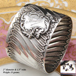 Antique Continental .800 (nearly sterling) Silver Napkin Ring, Rococo Spiral Fluted, "Michel"