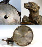Antique French Heavy Bronze Cigar or Desk Caddy, Presenter, Bronze Sculpture of an Otter