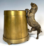 Antique French Heavy Bronze Cigar or Desk Caddy, Presenter, Bronze Sculpture of an Otter