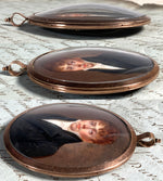 Rare 14k Gold Locket-like Oyster Frame, Pendant, Portrait Miniature of a Gorgeous Blue-eyed Young Boy