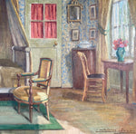 Antique French Impressionist Oil Painting Apartment Interior, Well-listed Artist, Museum Collections