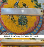 Antique c.1800 French Palais Royal Sewing or Measuring Ruler, Mother of Pearl Hand, 18k Gold Trim