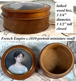 Superb c.1810-15 Napoleon Era French Empire Portrait Miniature Snuff Box, Beauty in Tiara