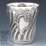 Antique French Sterling Silver Mint Julep or Wine Cup, Tumbler or Timbale, Spiraled Rococo