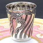 Antique French Sterling Silver Mint Julep or Wine Cup, Tumbler or Timbale, Spiraled Rococo