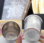 Antique French Sterling Silver Mint Julep, Wine Cup, Tumbler or Timbale, Guilloche Style