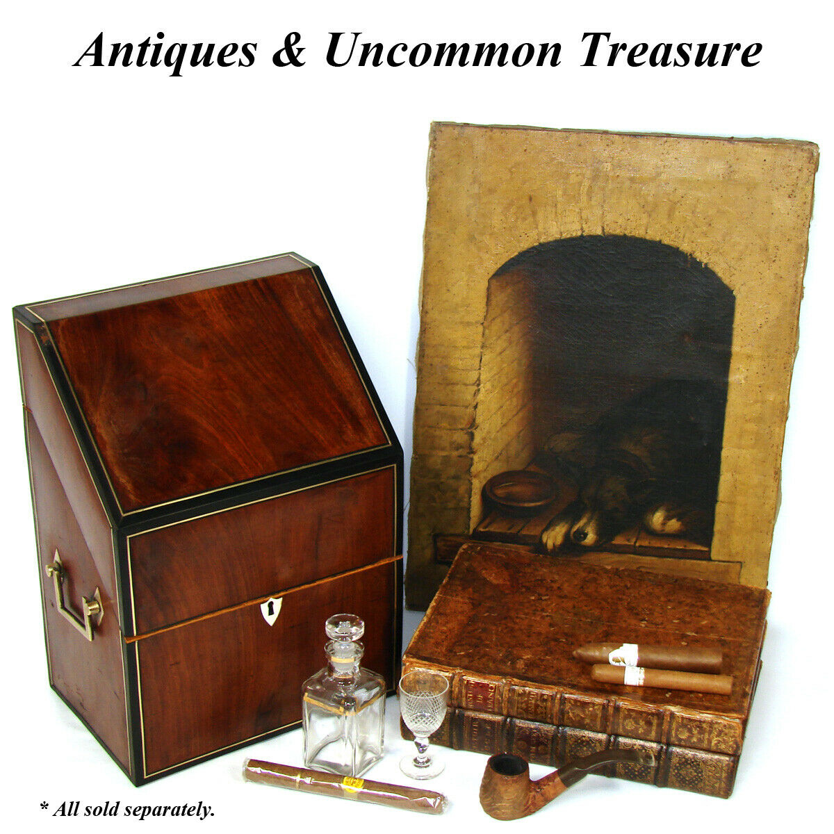Antique Georgian - Victorian Cutlery Box, Chest, Walnut & Ebony with Brass Inlay