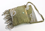 Antique French Made Metal Micro Beaded Bead Bag, Purse, Roaring 20s Fringe