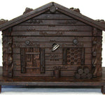 Charming Antique Carved Black Forest Jewelry Box, Casket - Cabin or House Shape