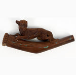 Antique Hand Carved Black Forest Cheroot Holder Pipe, Dog, Hound