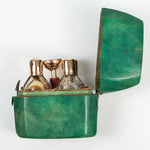 Antique c.1790-1830 French Scent Caddy, Shagreen, Funnel, 3 Flasks, 18k Gold VGC