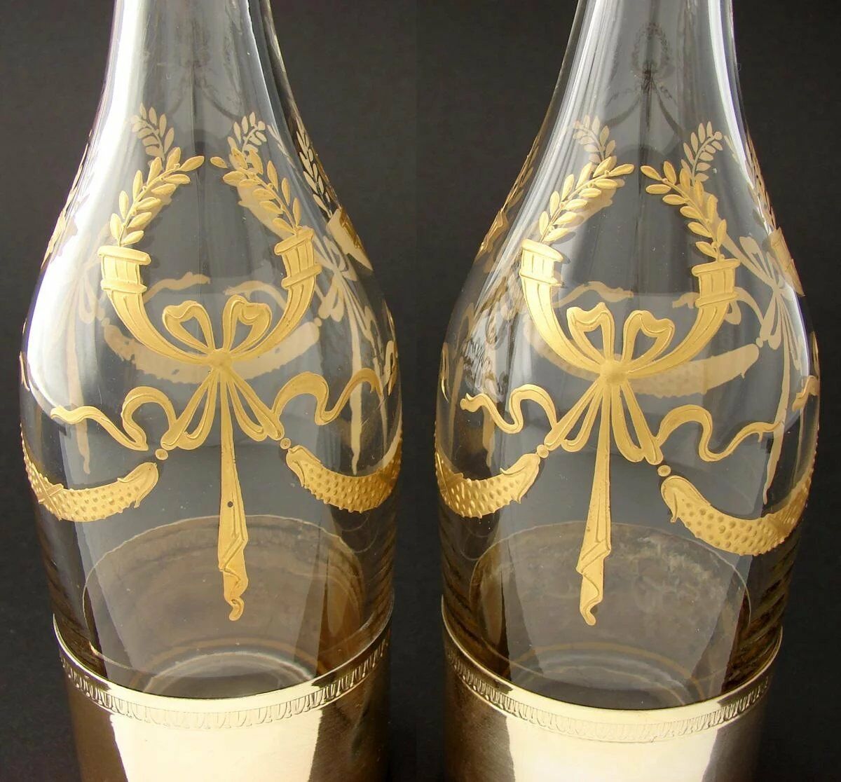 Rare Antique French 18k Gold on Silver 14pc Liqueur Service, Empire Ra ...