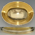 Antique French Vermeil 18k Gold on Sterling Silver 4.5" Bonbon or Caviar Dish