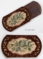 Antique French Embroidered Cigar Cheroot Case, Spectacles Etui, Gold Embossed