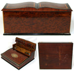 Exceptional! Antique French Napoleon III Era 12.5" Ecritoire Writer's Chest, Box, Lap Desk, Boulle