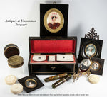 RARE Antique French Napoleon III Box, Casket, Complete: Necessaire, Coin Purse