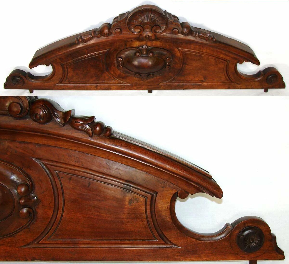 PAIR Antique Victorian Carved Walnut 40" Furniture or Architectural Cornices