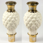 Antique French Sugar Shaker, Powder in Porcelain and Sterling Silver Vermeil