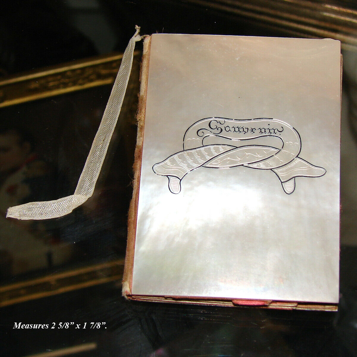 Elegant Antique French Napoleon III Era Carnet Bal, “Souvenir” Notebook