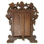 Antique Black Forest Style Carved 7.25" Picture Frame, Pierced Vines & Foliage