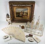 Antique French Aperitif, Liqueur Service, St. Louis, Engraved & Gold Enamel Work